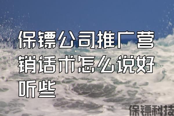 保鏢公司推廣營銷話術怎么說好聽些