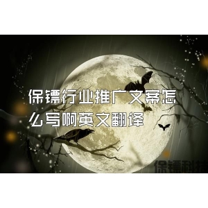 保鏢行業推廣文案怎么寫啊英文翻譯