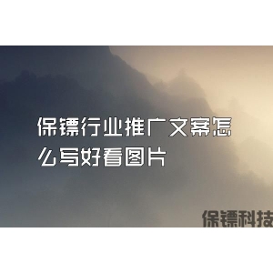 保鏢行業推廣文案怎么寫好看圖片