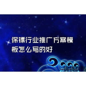 保鏢行業推廣方案模板怎么寫的好
