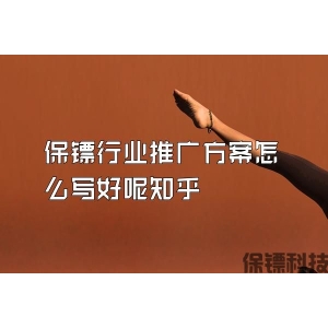 保鏢行業推廣方案怎么寫好呢知乎
