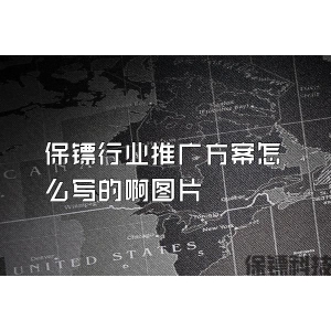 保鏢行業推廣方案怎么寫的啊圖片