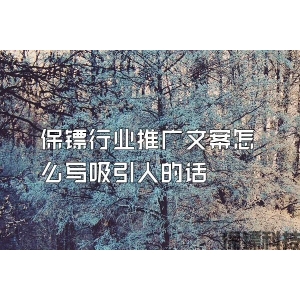 保鏢行業推廣文案怎么寫吸引人的話