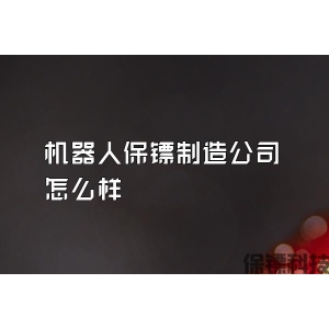 機(jī)器人保鏢制造公司怎么樣